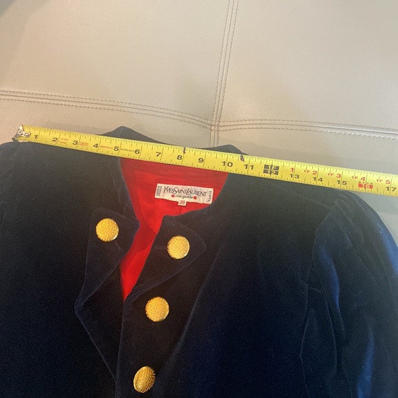 🇫🇷YSL BLUE VELVET VINTAGE COAT - Picture 8 of 12